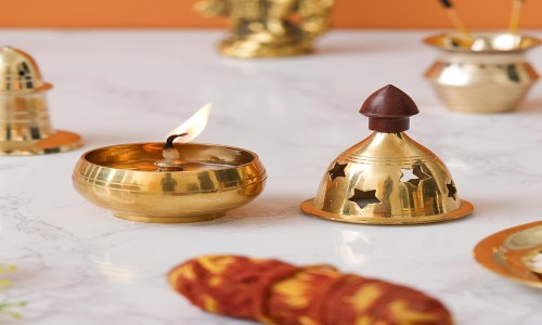 Vadik Art Traditional Akhand Brass Diya for Pooja in meerut up